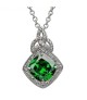 Silver Trinity Knot Pendant with Green CZ