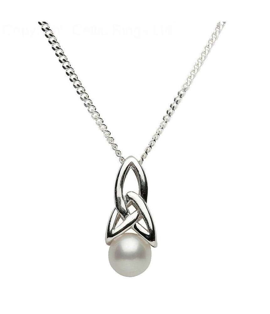 Silver Celtic Pearl Pendant
