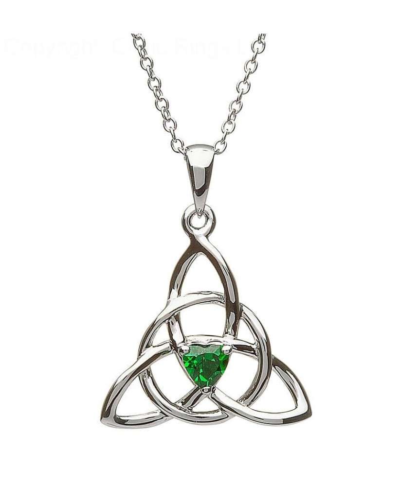 Trinity Emerald Heart Pendant