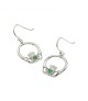 Silver Claddagh Emerald Heart Earrings