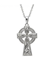 Large Trinity Knot Cross - Silver