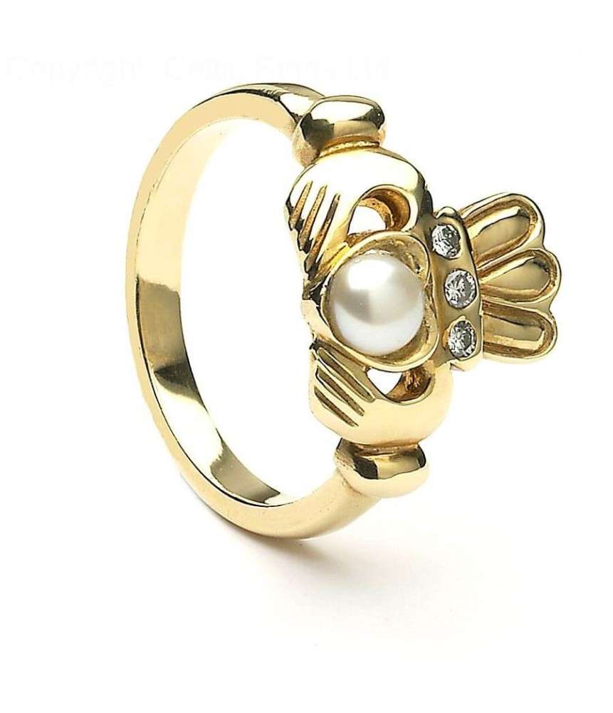 Antike Perle Claddagh Ring