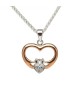 Rose Gold Plated CZ Claddagh Pendant