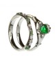 Emerald Claddagh with Matching Band - Separated View