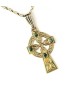 Kleines keltisches Kreuz mit 4 Smaragden - gelbes Gold