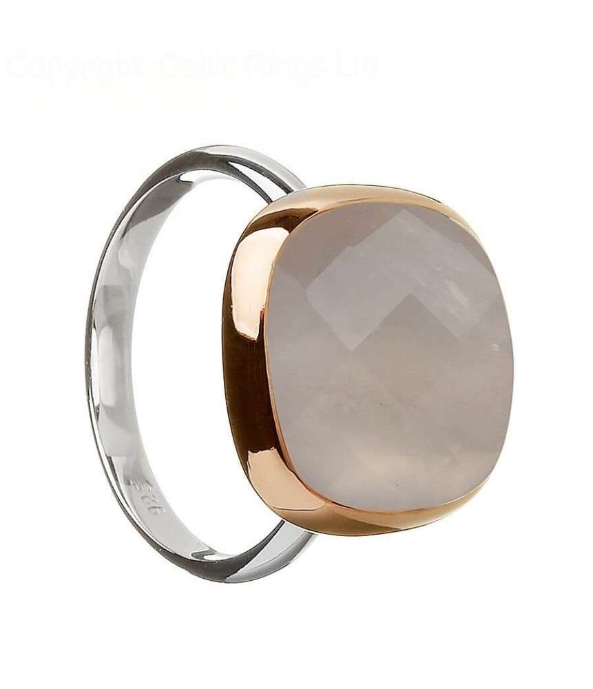 Bague irlandaise en quartz rose