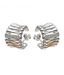 Boucles d'oreilles en Argent et Or Rose