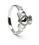 Accented Diamond Claddagh Ring - White Gold
