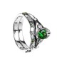 Emerald Claddagh with Matching Band - White Gold