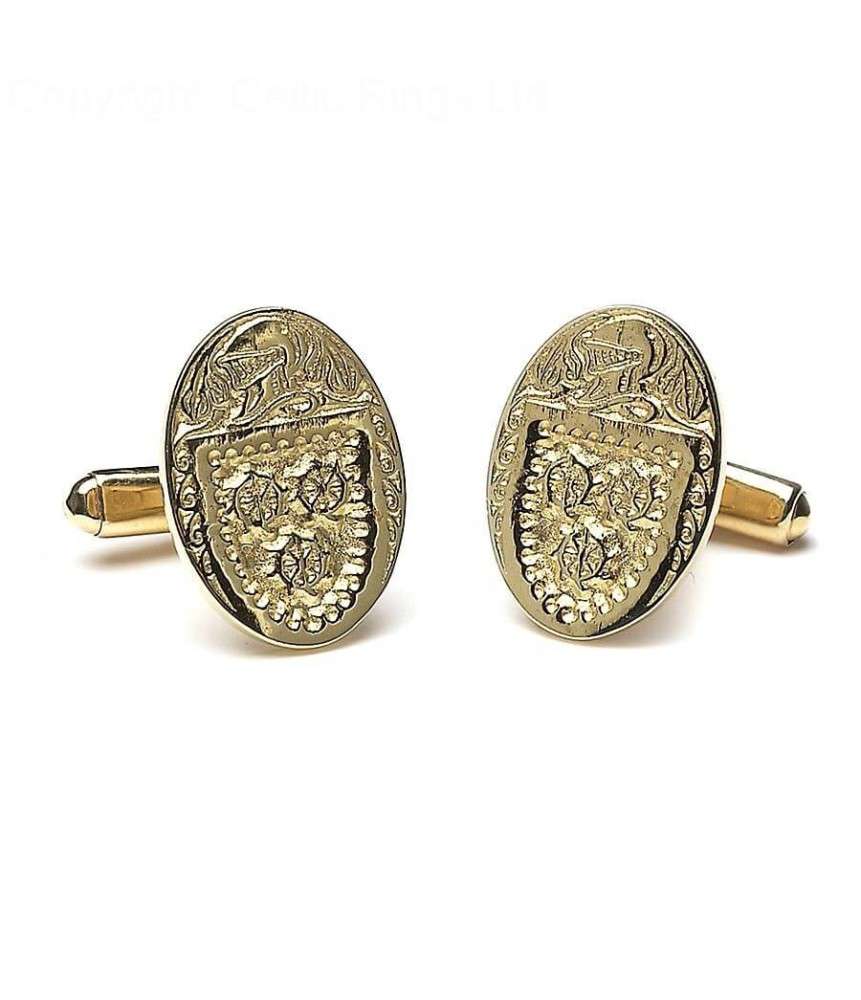 Large Oval Cuff Links - Yellow Gold