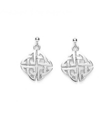 Celtic Knot Earrings - White Gold or Silver