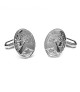 Oval Heraldic Cuff Links - White Gold or Silver