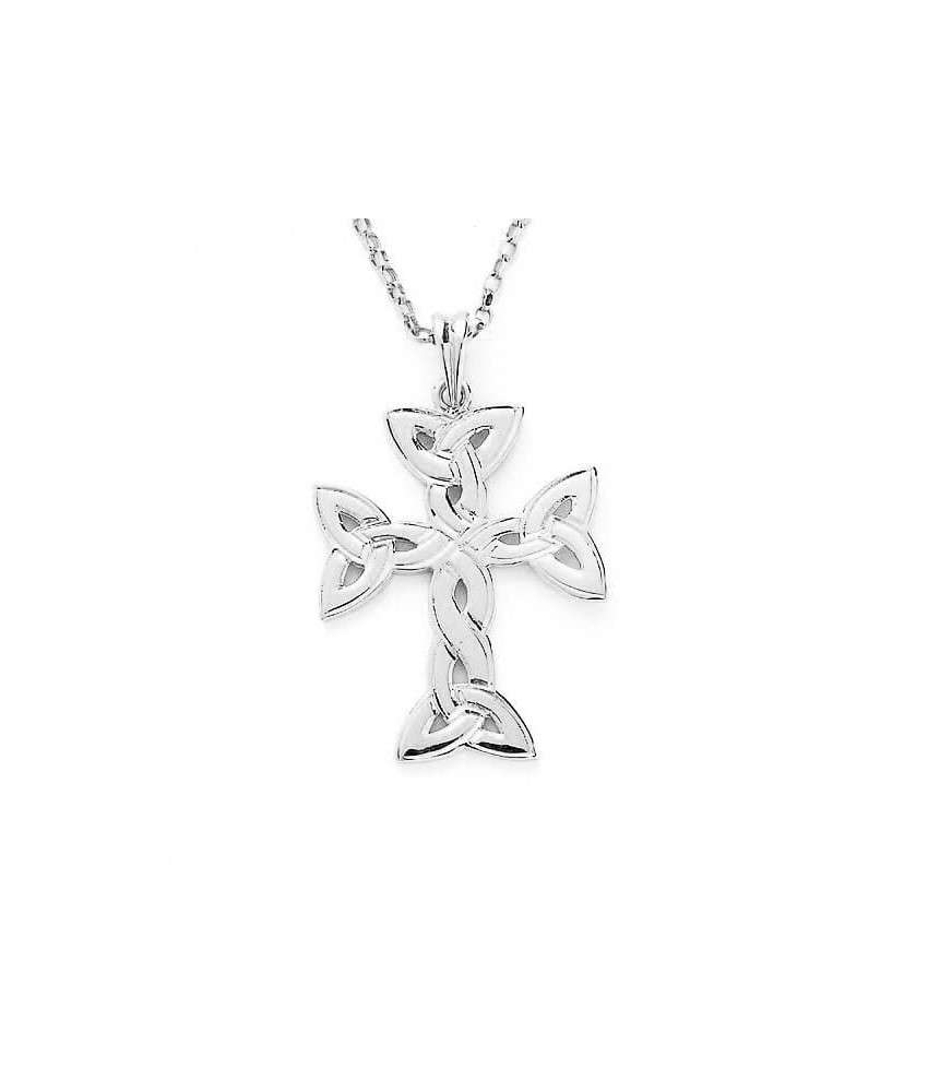 Croix celtique noeud trinité- or blanc ou argent