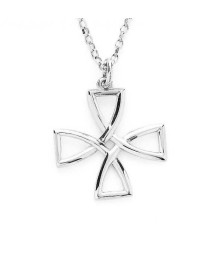 Open Wire Celtic Cross - White Gold or Silver