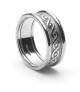 Men's Eternity Knot Ring with Trim - All White Gold