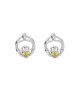 November Birthstone Claddagh Earrings - Silver