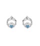 December Birthstone Claddagh Earrings - Silver