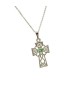 Small Cross with 1 Emerald - White Gold