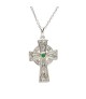 Silver Celtic Cross with Emerald