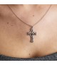 Celtic Cross with Emerald - On Neck