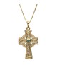 Medium Celtic Cross with Emerald - Yellow Gold