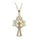 Large Celtic Cross with 1 Emerald - Yellow Gold