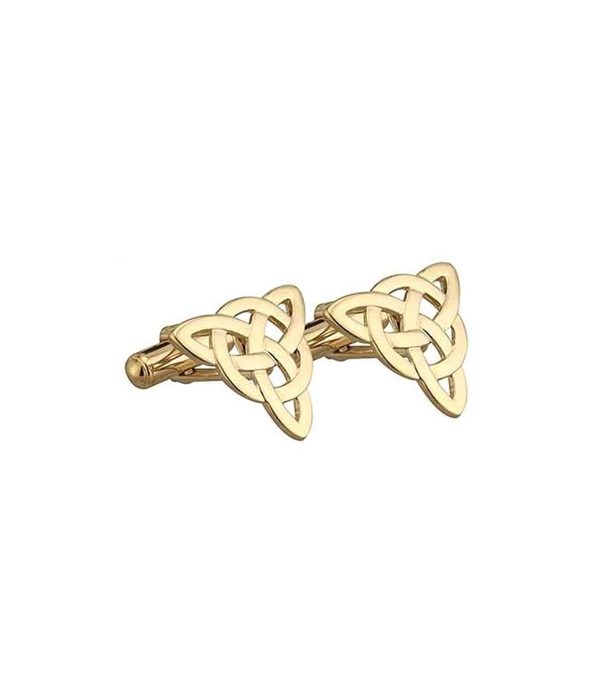Keltische Dreiheit Knoten Manschettenknöpfe - Vergoldet