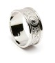 Men's Irish Wedding Ring with Trim - All White Gold