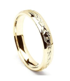 Engraved Claddagh Wedding Ring