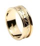 Engraved Claddagh All Yellow Gold