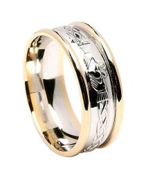 Engraved Claddagh Band with Trim
