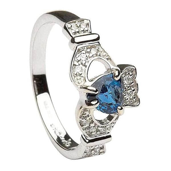 Staple hospital gesture Sapphire & Diamond Claddagh Engagement Ring | Engagement Rings