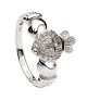 White Gold Diamond Encrusted Claddagh Ring