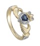 Claddagh Sapphire Engagement Ring - Gold