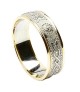 Herren Schmale irische Ring mit Trim - Weiß mit gelber Leiste