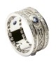 Sapphire Shield Ring with Diamond Trim