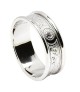 Women's Irish Wedding Ring with Trim - White Gold