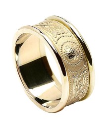 Gold-Shield-Ring für Herren mit Besatz