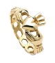 Mens Chain Link Claddagh Ring - Yellow Gold