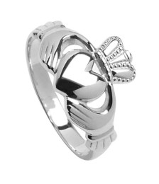 Medium Claddagh Ring - White Gold / Silver
