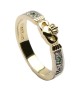 Claddagh CZ Emerald Ring - Yellow Gold