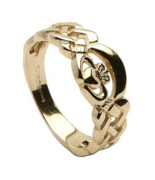 Solide gestaltete Claddagh Ring - Gelbgold