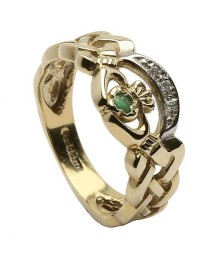 Solid Styled Claddagh Ring - Yellow Gold