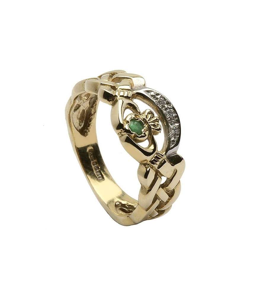 Solid Styled Claddagh Ring - Yellow Gold