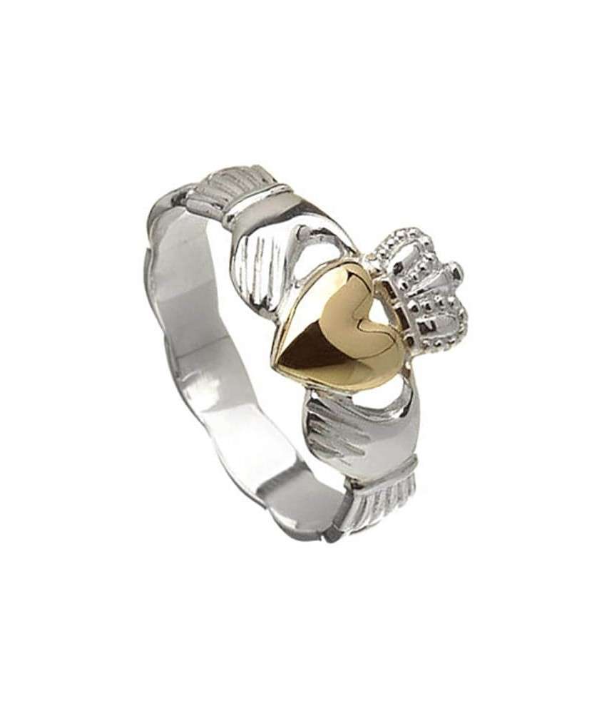 Claddagh Ring with Gold Heart