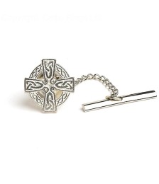 Keltischer Kreuz Krawattennadel - Silber