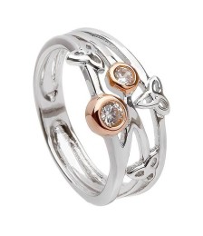 Silver Trinity Ring with Zirconia