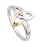 Silver and 10K Gold Trinity Knot Ring with Diamond