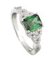 Trinity Knot Ring with Green CZ