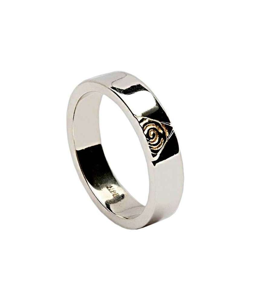 Celtic Spiral Ring with Diamonds - White Gold